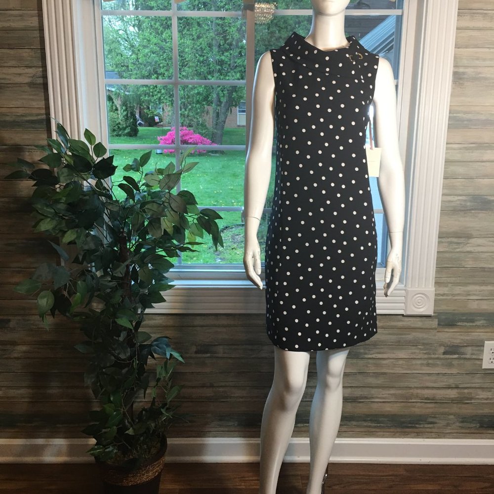 Alex Marie Black/Polka dot sleeveless dress size 8